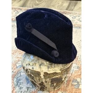 Vintage Yvonne Saint Laurent Blue velvet Peter Pan vintage stunning hat